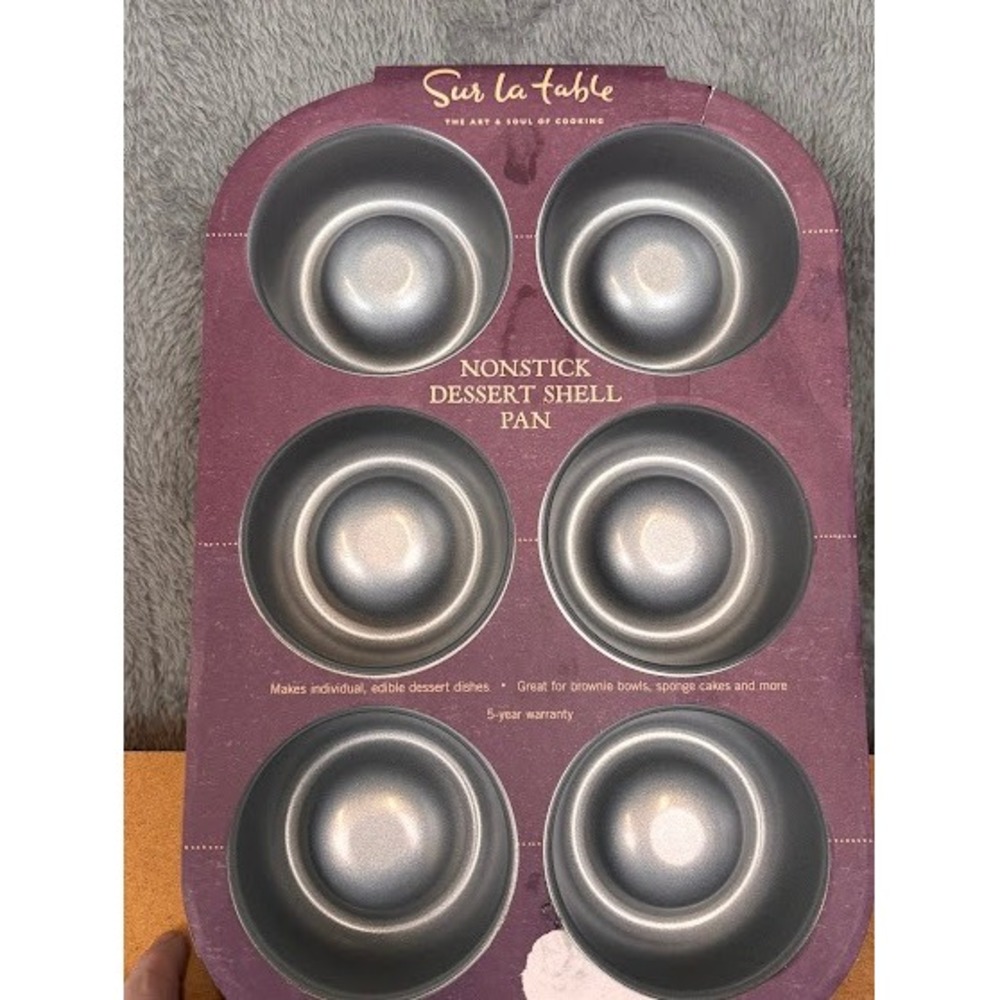 Sur La Table Nonstick 6 Cavity Dessert Shell Pan Brownie Bowl Sponge Cake Maker
